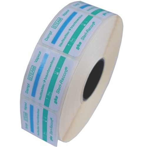 GKE Self Adhesive Label with Process Indicator - Green, 750-Pack