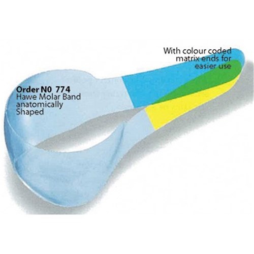 Hawe Transparent Molar Matrices - Colour Coded Tip, 50-Pack