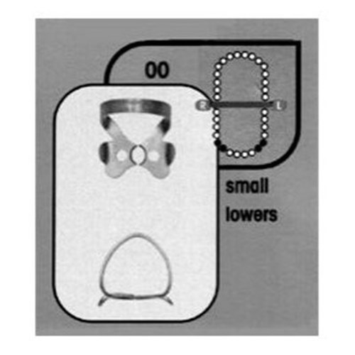 Rubber Dam CLAMP #00 Anterior Satin Steel