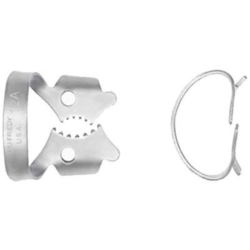 HuFriedyGroup Satin Steel Rubber Dam Clamp - #12A - Lower Right Molars