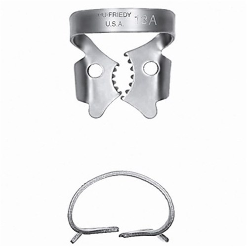 HuFriedyGroup Satin Steel Rubber Dam Clamp - #13A - Lower Left Molars