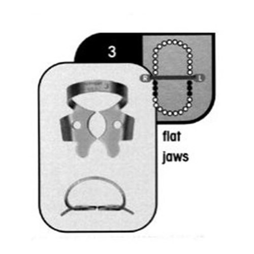 HuFriedyGroup Satin Steel Rubber Dam Clamp - #3 - Lower Premolars
