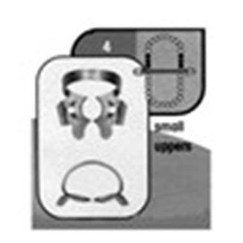 HuFriedyGroup Satin Steel Rubber Dam Clamp - #4 - Small Upper Molars