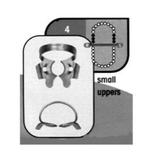 HuFriedyGroup Satin Steel Rubber Dam Clamp - #4 - Small Upper Molars