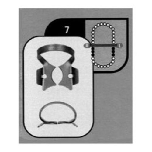 HuFriedyGroup Satin Steel Rubber Dam Clamp - #7 - Lower Molars