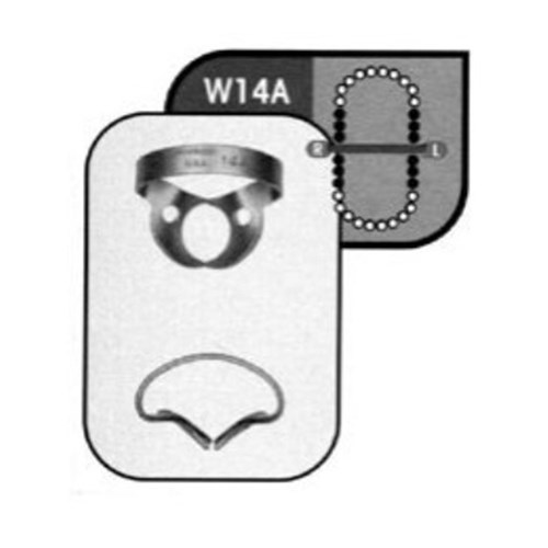 HuFriedyGroup Satin Steel Rubber Dam Clamp - #W14A - Molars
