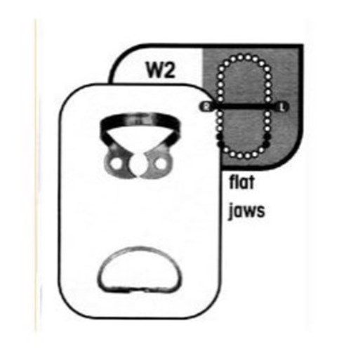 HuFriedyGroup Satin Steel Rubber Dam Clamp - #W2 - Premolar