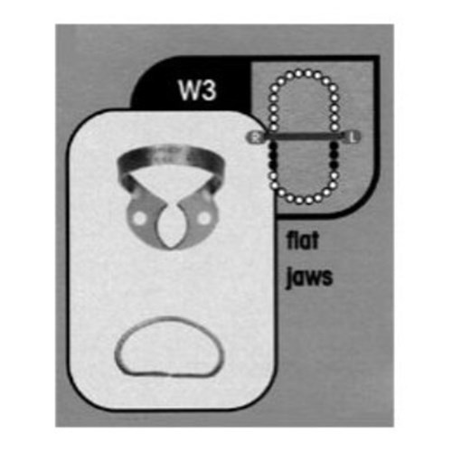 HuFriedyGroup Satin Steel Rubber Dam Clamp - #W3 - Small Lower Molars