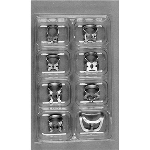 HuFriedyGroup Satin Steel Rubber Dam Clamp - Set of 8