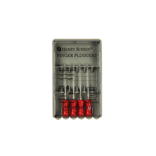 Henry Schein Finger Plugger - 25mm - Red, 4-Pack