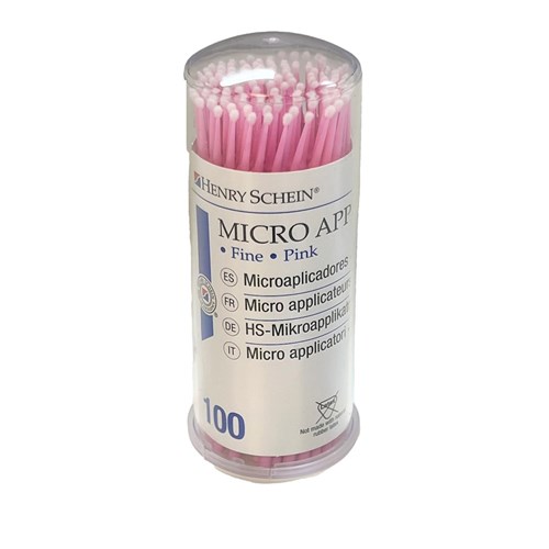 Henry Schein Micro Applicators - HS10 - Fine 1.5mm - Pink, 100-Pack