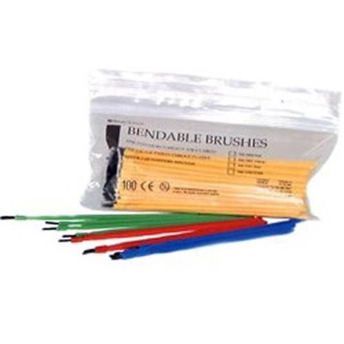 Henry Schein Bendable Brush - Red - 13cm, 100-Pack