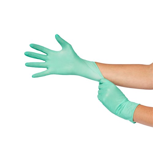 HS-9002873M HS Criterion Aloe Gloves Latex Powder Free Green Medium x 100