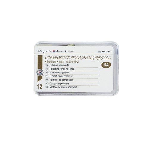 Henry Schein Maxima Composite Polishers - Slow Speed, Right Angle (RA) - Medium - Step 1 - Cup, 12-Pack