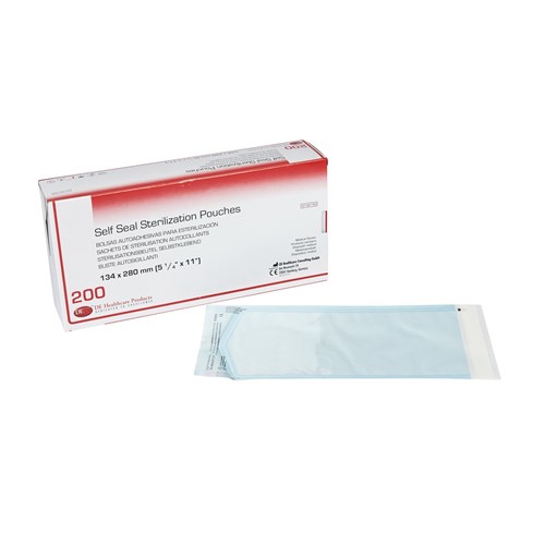 DE Self Seal Sterilisation Pouches - 134mm x 280mm, 200-Pack