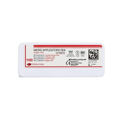 DE Micro Applicators - Regular - Blue, 100-Pack