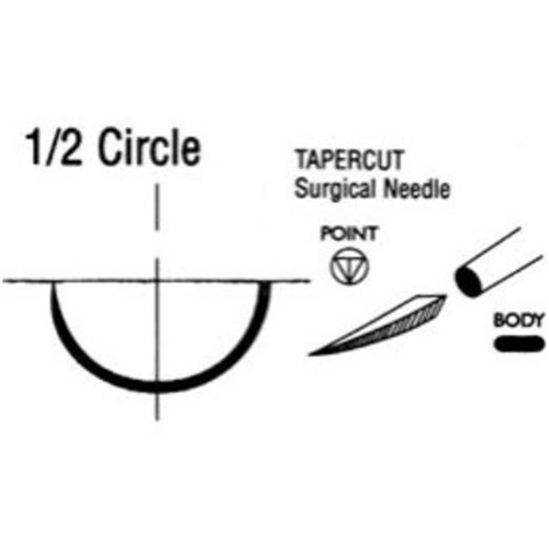Johnson & Johnson Suture Ethicon Silk,  26mm, 3/0, V7, 1/2 Circle Taper Cut, 12-Pack