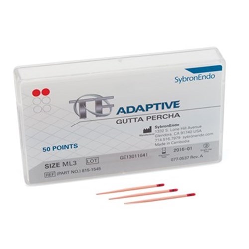 Kerr TF Adaptive Gutta Percha Points - Medium/Large - ML3 - Red, 50-Pack