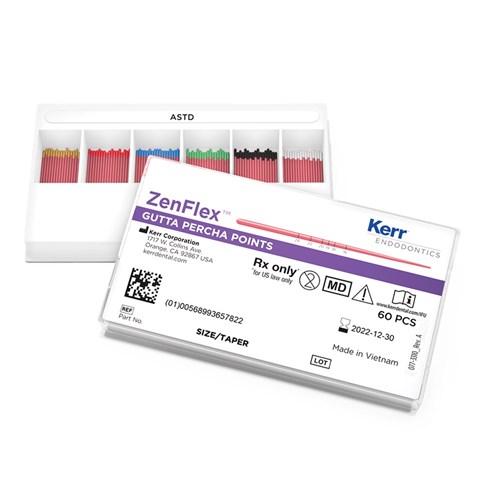 Kerr ZenFlex Pre-Tip Gutta Percha Point - Taper .06 - Size 25, 50-Pack