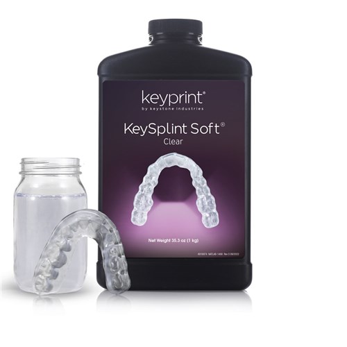 Keystone KeySplint Soft - Biocompatible Resin - Clear Translucent - 1kg Bottle