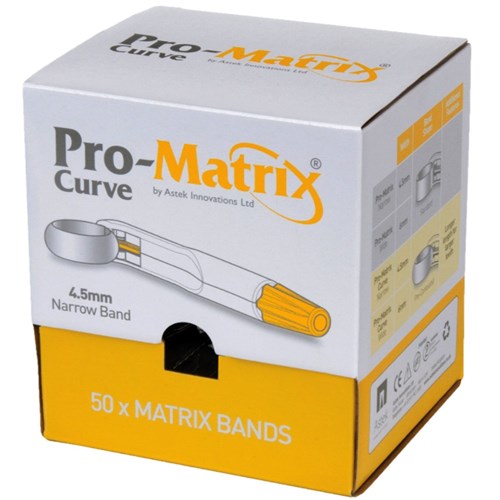 Young Pro-Matrix Band - Curved - 4.5mm - Yellow, 50-Pack