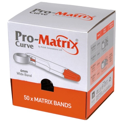 Young Pro-Matrix Band - Wide - 6mm Curved - Orange, 50-Pack