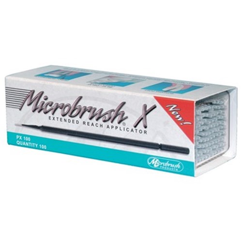 Young Innovations Microbrush X Extended Reach Applicators - Disposable Applicators - Black, 100-Pack