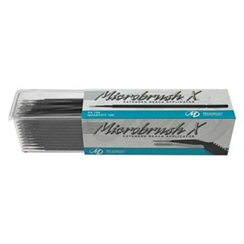 Young Innovations Microbrush X Extended Reach Applicators - Disposable Applicators - Black, 100-Pack