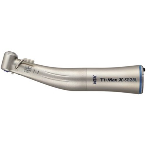 NSK Ti-Max Titanium Surgical Contra Angle Handpiece - X-SG25L - 1:1 - Push Chuck - Optic - External Spray