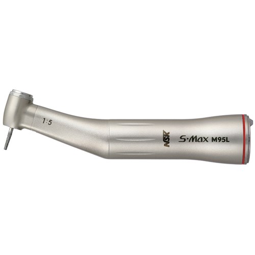 NSK S-Max Stainless Steel Contra Angle Handpiece - M95L - 1:5 - Optic - E-Type - Internal Spray