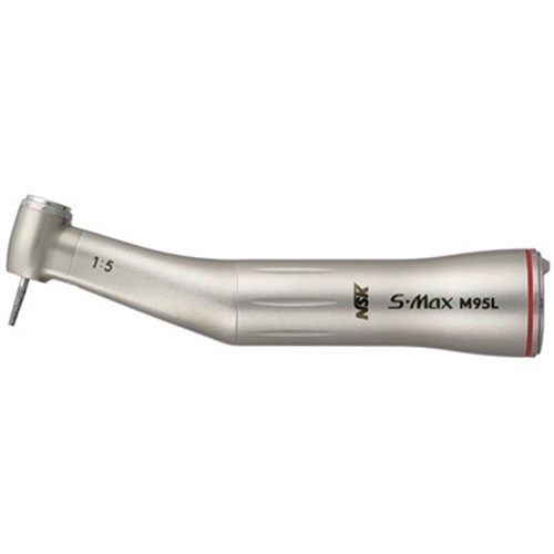 NSK S-Max Stainless Steel Contra Angle Handpiece - M95L - 1:5 - Optic - E-Type - Internal Spray