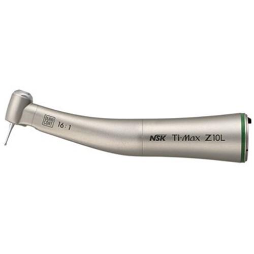 NSK TI Max Titanium Contra Angle Handpiece - Z10L - 16:1 - Green Band - Push Chuck - Optic - Single Spray