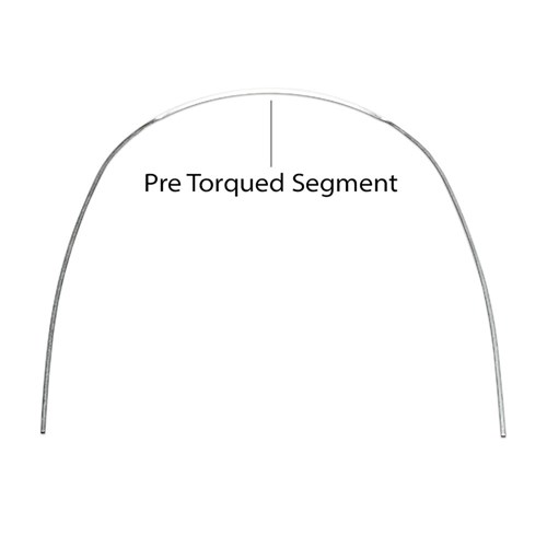 NAOL Pre-Torqued Super Elastic Nitinol Archwire, 016X022 34mm, 5-Pack