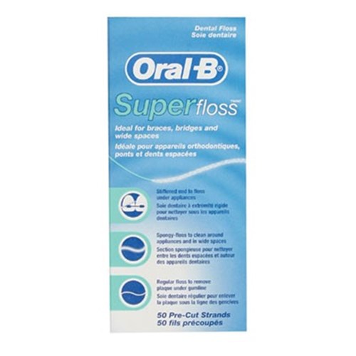 Oral B Super Floss - Unwaxed - 50m, 6-Pack