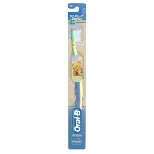 Oral B Manual Toothbrush - Stages 1 - Ages 4-24 Months - Baby Pooh, 12-Pack