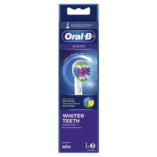 Oral B Brush Head Refills - 3D White, 3-Pack