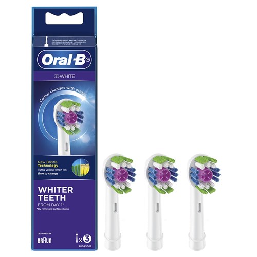 Oral B Brush Head Refills - 3D White, 3-Pack