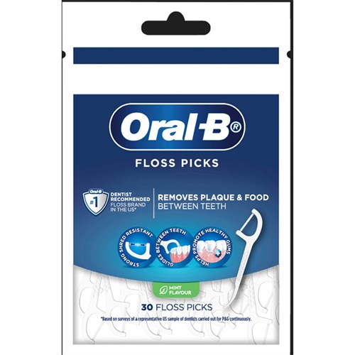Oral B Floss Picks - Mint, 30-Pack