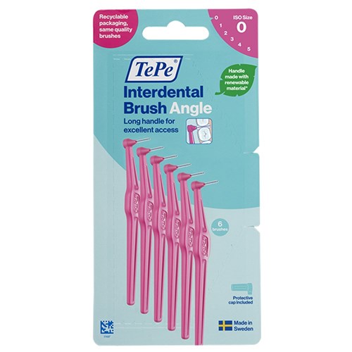 TePe Angle 0.40mm Pink Pack of 6 Recycable Cardboard