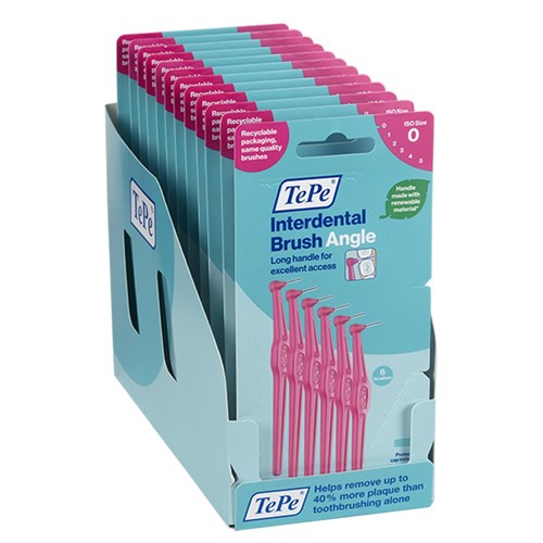 TePe Angle 0.40mm Pink Pack of 6 Recycable Cardboard