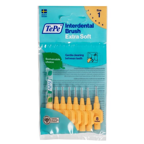 TePe InterBrush - Pastel Orange - X Soft - 0.45mm, 8-Pack