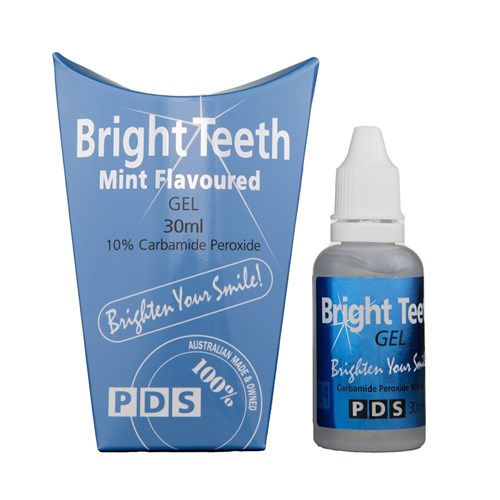 PDS Bright Teeth - Bleaching System - 10% Carbamide Peroxide - Mint Flavour - Gel Refill - 30ml Bottle