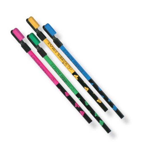 Sherman Toothbrush Pencil and Eraser - Assorted Colours, 36-Pack