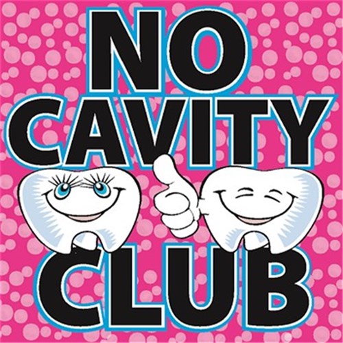 Sherman No Cavity Club Stickers - Novelty Designs - Roll of 100 Stickers
