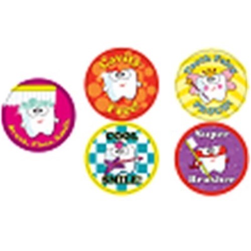 Sherman Assorted Dental Stickers - Novelty Designs - Roll of 100 Stickers