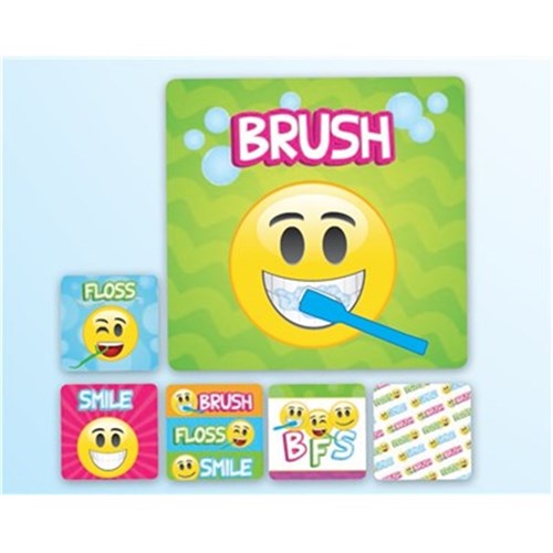 Sherman Emoji Stickers - 6 Assorted - Roll of 100 Stickers