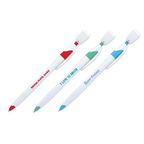Sherman Tooth Pens with Text - Assorted, 36-Pack