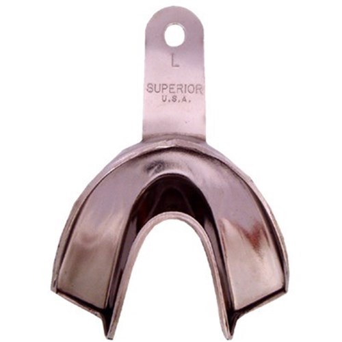 Superior Solid Stainless Steel Impression Tray - Regular Lower - Large