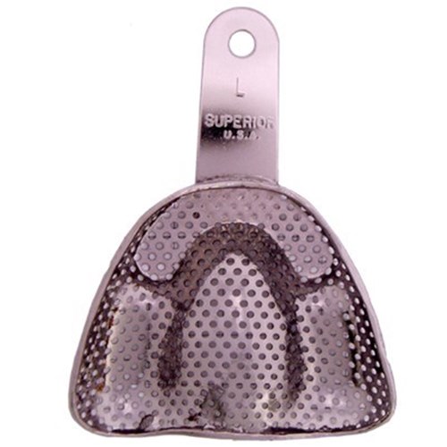 Superior Stainless Steel Impression Tray - Perforated - Depressed - Upper - Large