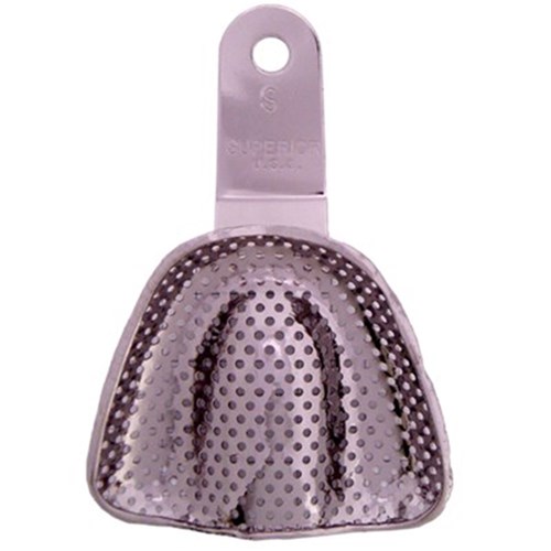 Superior Stainless Steel Impression Tray - Perforated - Edentulous Upper - Small